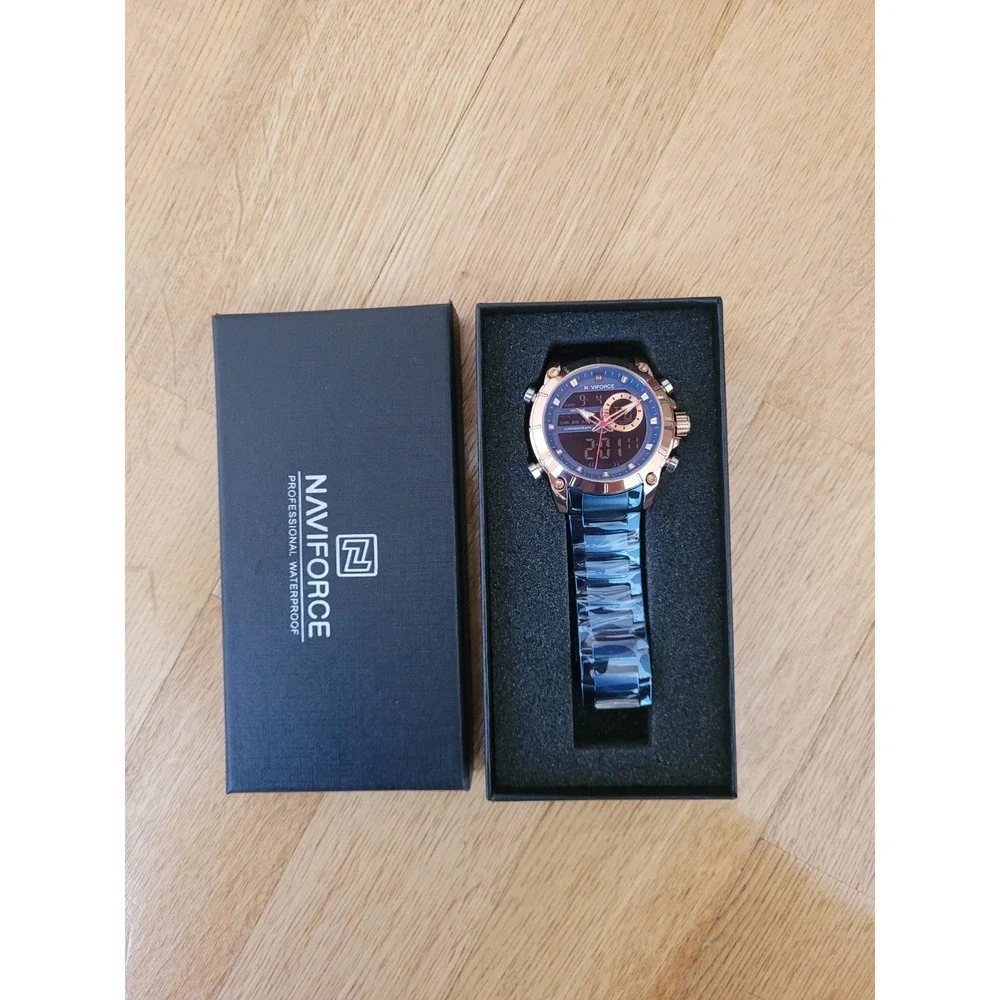 Naviforce Dual Display Watch in Stainless Steel For Men‎